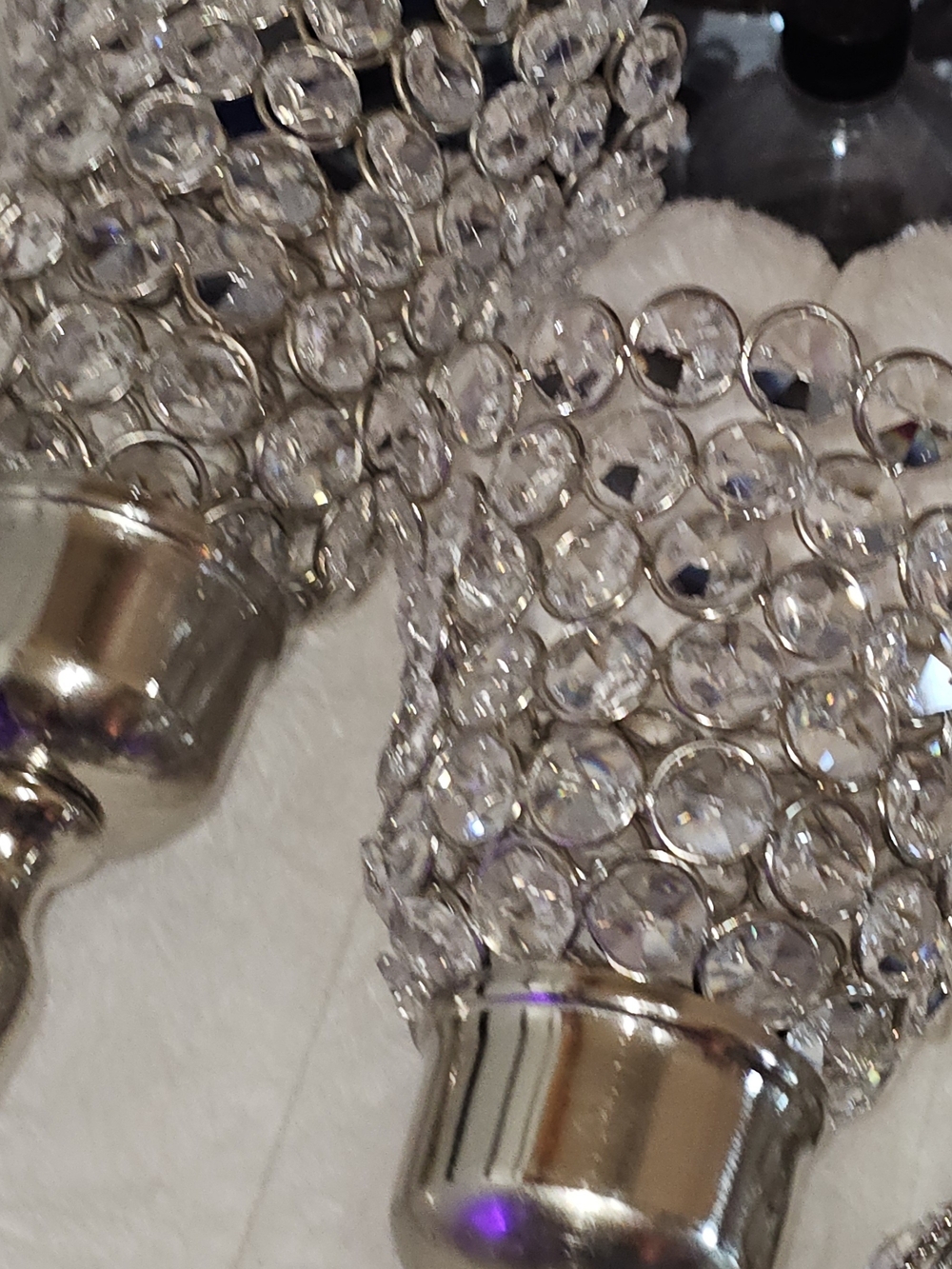 Silver Crystal Accent Sconces And Tray. Tray w/ Hello Gorgeous/ 3 Pcs - Picture 5 of 9
